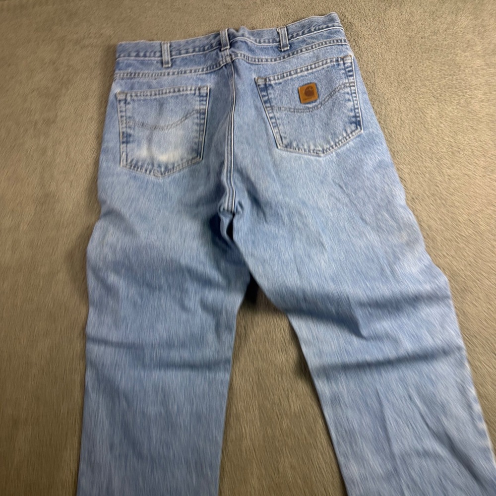 Carhartt B18-STW Mens Relaxed Fit Straight Leg Jeans Light Wash Blue 36x36